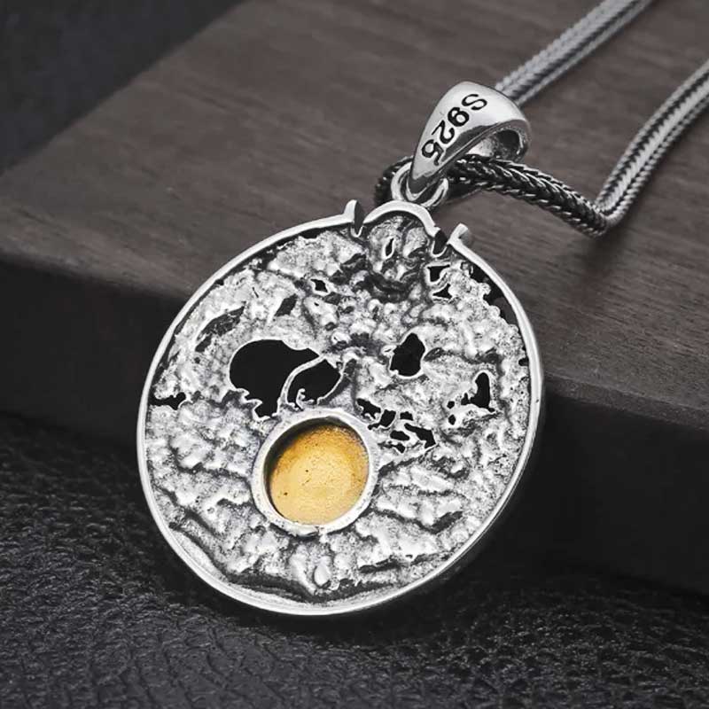 Necklace Sterling Silver Dragon Yin Yang Pendant - Zalupe