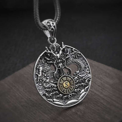 Necklace Sterling Silver Dragon Yin Yang