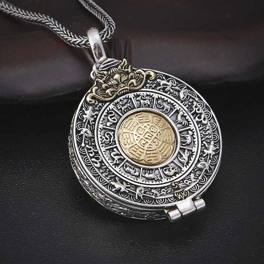 Necklace Sterling Silver Tibetan Gau Pendant - Zalupe