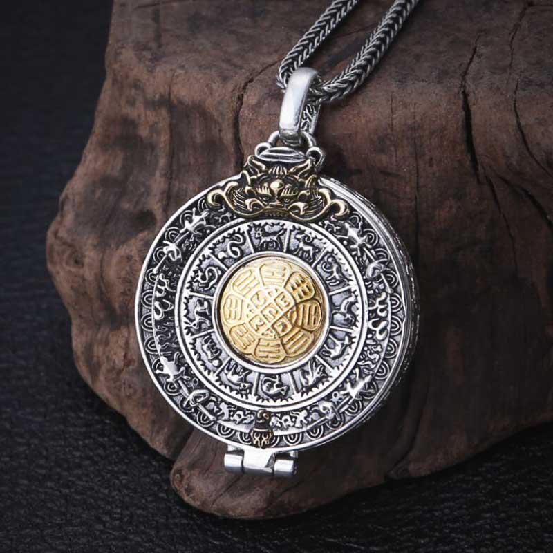 Necklace Sterling Silver Tibetan Gau Pendant